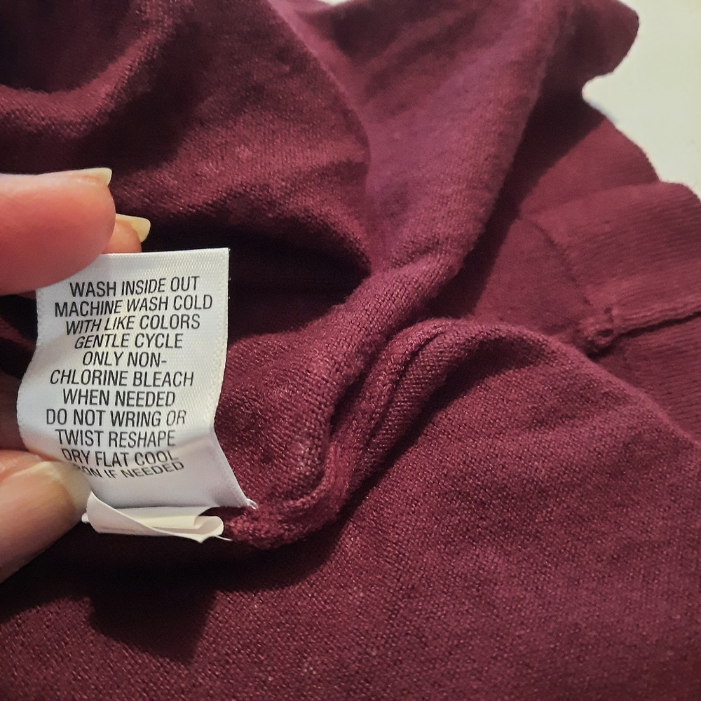 Apt 9 Women's Bodycon Sweater Dress Large Burgundy Short Sleeve Pullover… - Picture 6 of 8
